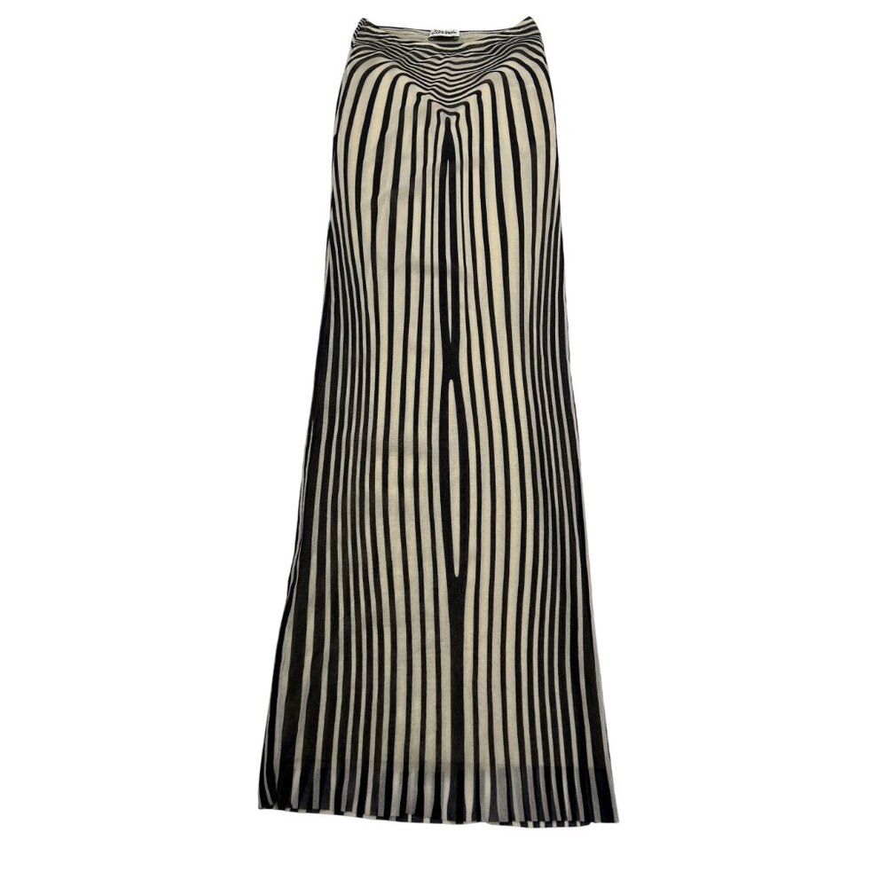 Jean Paul Gaultier Body Morphing Maxi Skirt in Ecru Navy - Picture 2 of 6